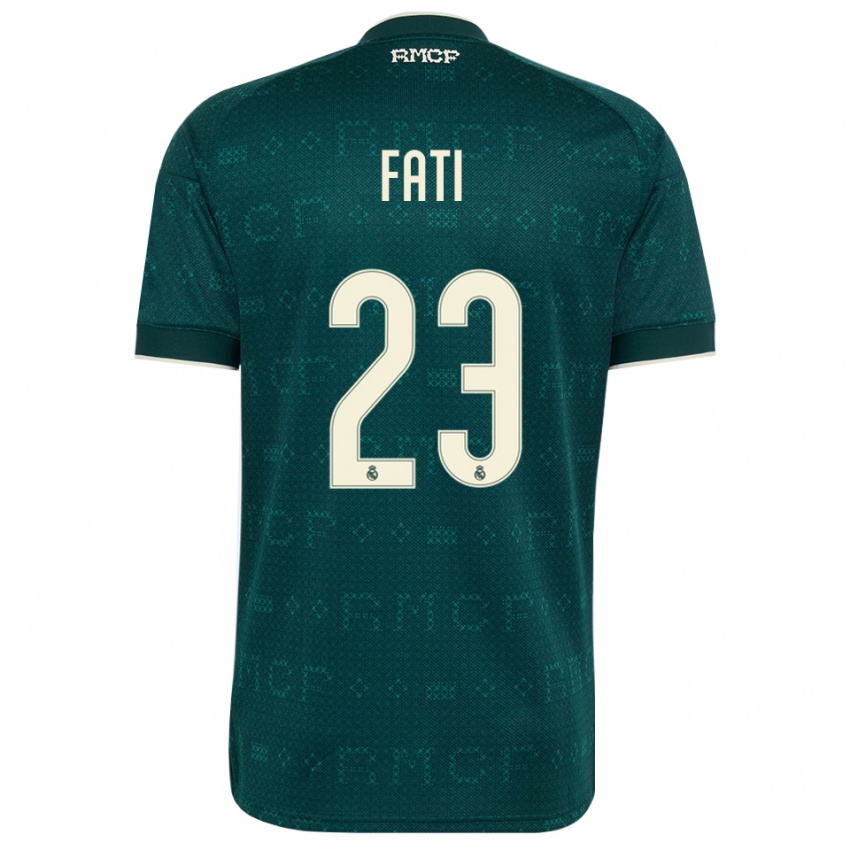 ילדים Lamini Fati #23 אפור כהה לבן הרחק ג'רזי 2026/27 חולצה קצרה