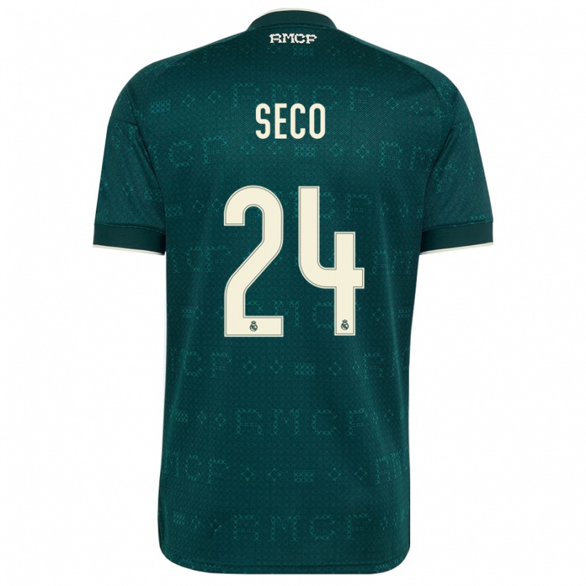 ילדים Ferran Seco #24 אפור כהה לבן הרחק ג'רזי 2026/27 חולצה קצרה