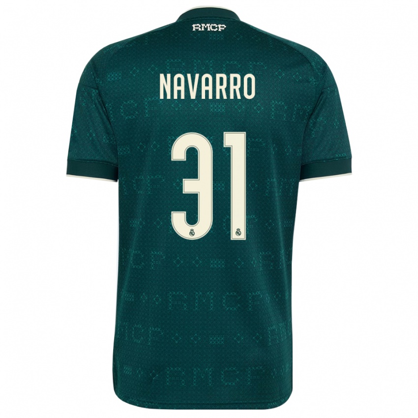 ילדים Javier Navarro #31 אפור כהה לבן הרחק ג'רזי 2026/27 חולצה קצרה