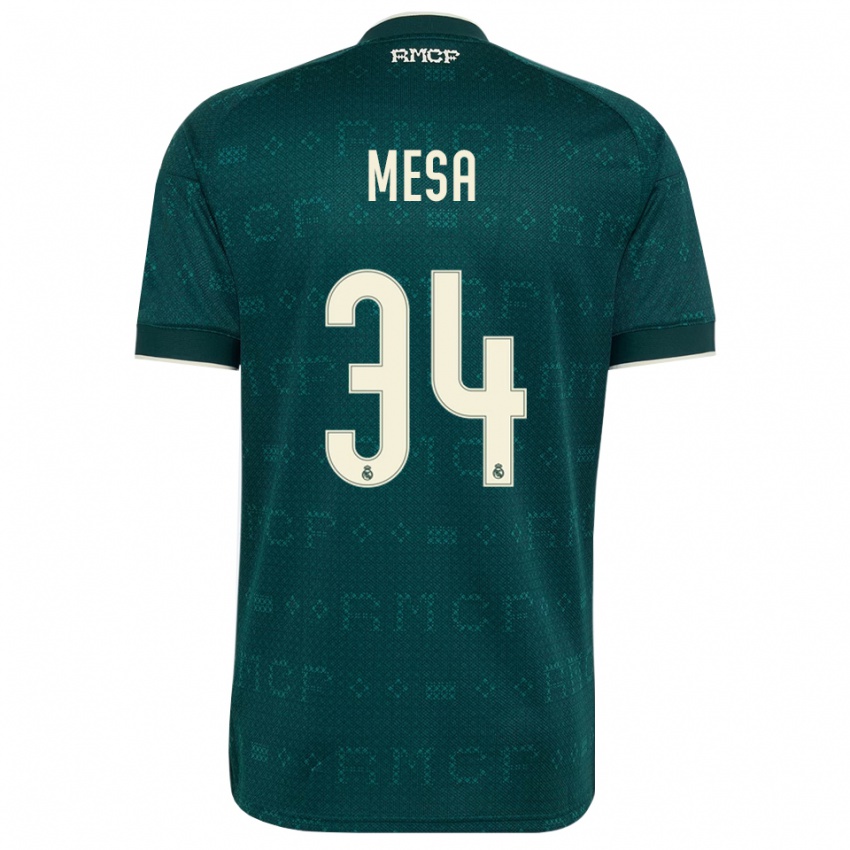 ילדים Óscar Mesa #34 אפור כהה לבן הרחק ג'רזי 2026/27 חולצה קצרה
