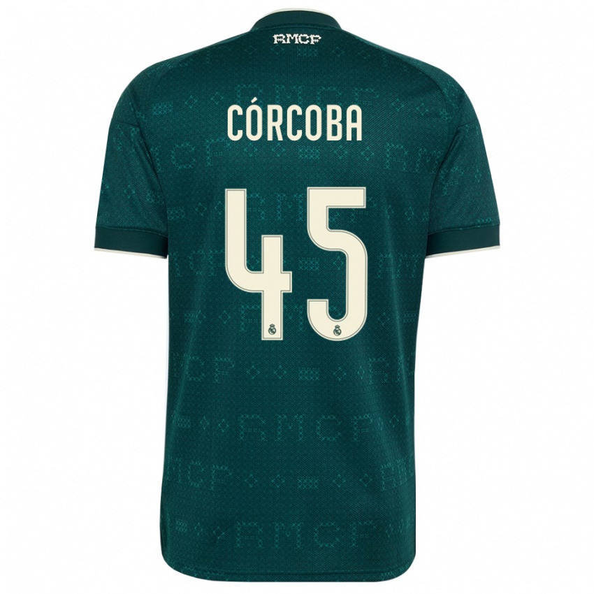 ילדים Andrés Córcoba #45 אפור כהה לבן הרחק ג'רזי 2026/27 חולצה קצרה
