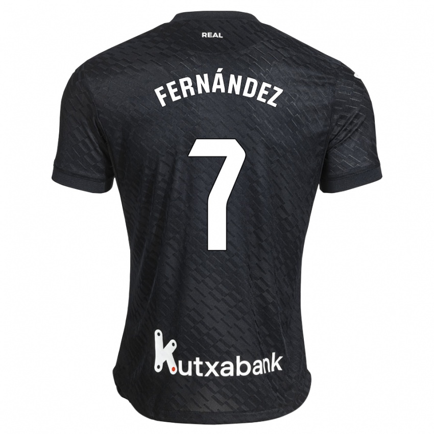 ילדים Xuban Fernández #7 שחור לבן הרחק ג'רזי 2026/27 חולצה קצרה