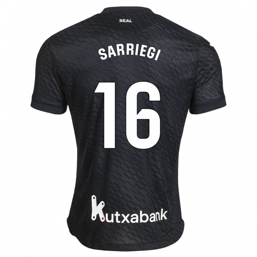 ילדים Nora Sarriegi #16 שחור לבן הרחק ג'רזי 2026/27 חולצה קצרה
