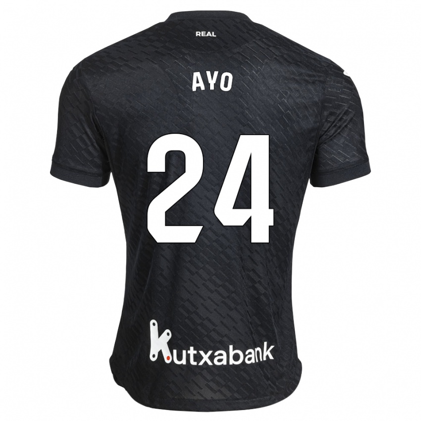 ילדים Unax Ayo #24 שחור לבן הרחק ג'רזי 2026/27 חולצה קצרה
