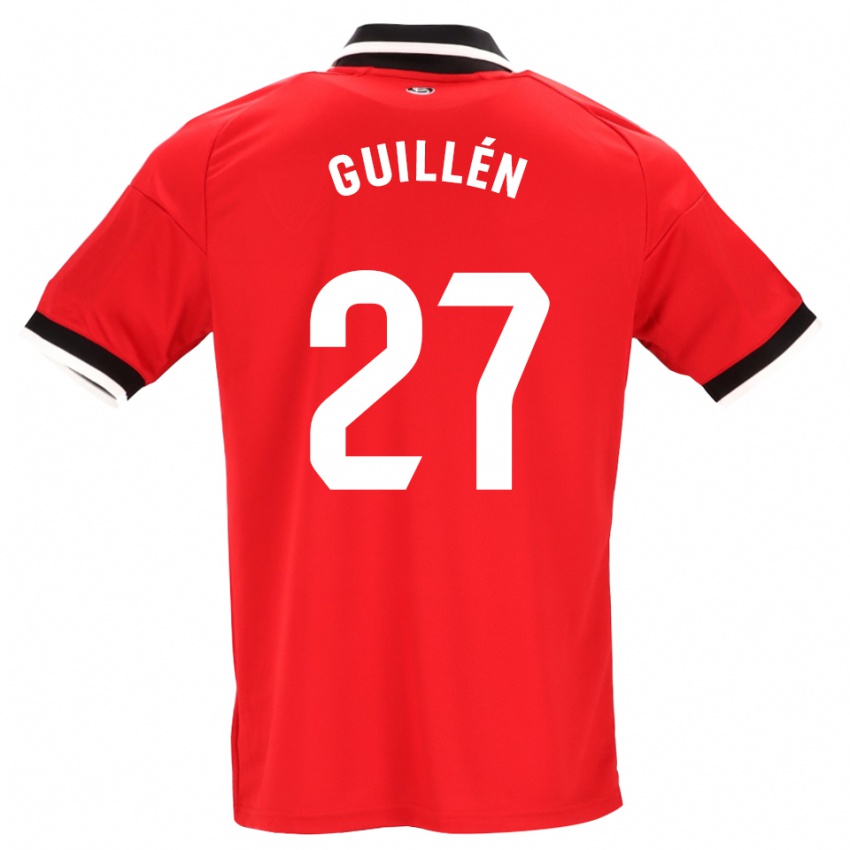 ילדים Nico Guillén #27 לבן אדום שחור הרחק ג'רזי 2026/27 חולצה קצרה