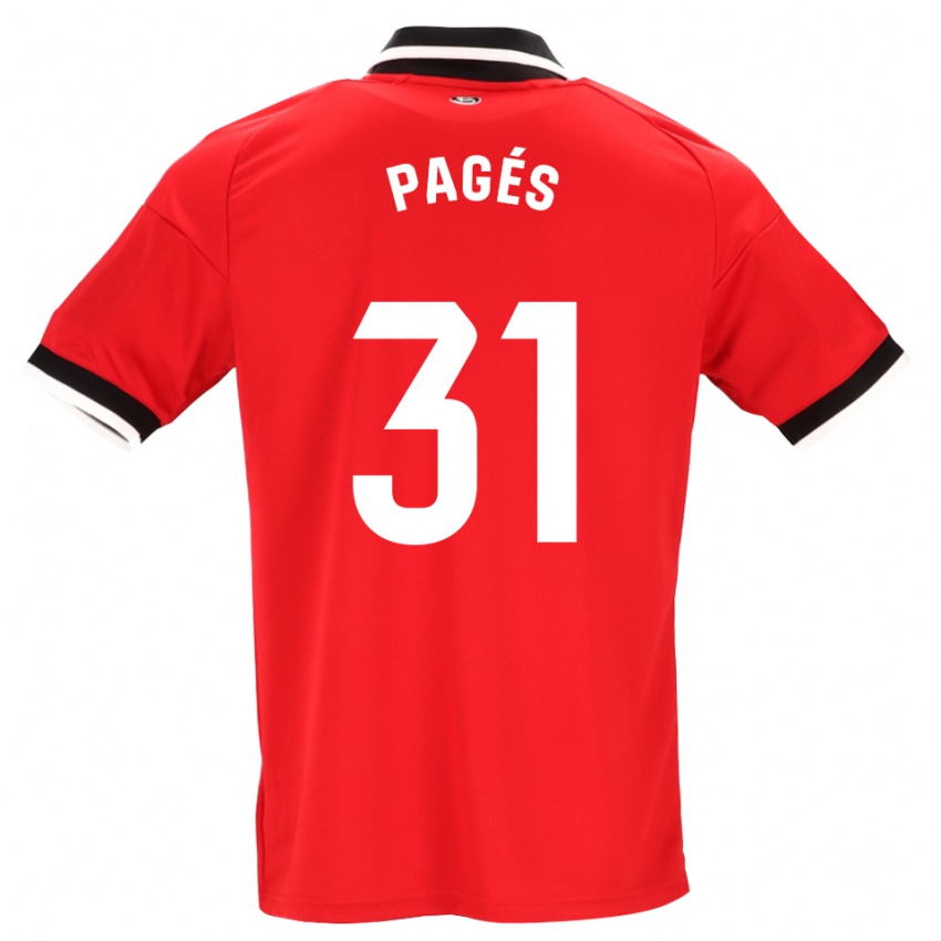 ילדים Lukas Pagés #31 לבן אדום שחור הרחק ג'רזי 2026/27 חולצה קצרה