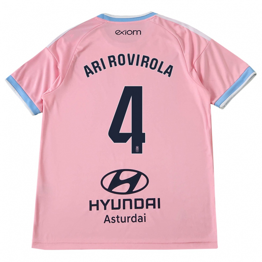 ילדים Ari Rovirola #4 כחול תירס ורוד הרחק ג'רזי 2026/27 חולצה קצרה