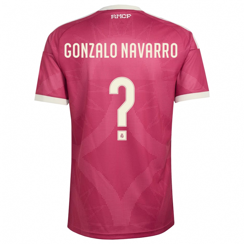 ילדים Gonzalo Navarro #0 אדום סגול חיוור לבן ג'רזי קיט שלישי 2026/27 חולצה קצרה