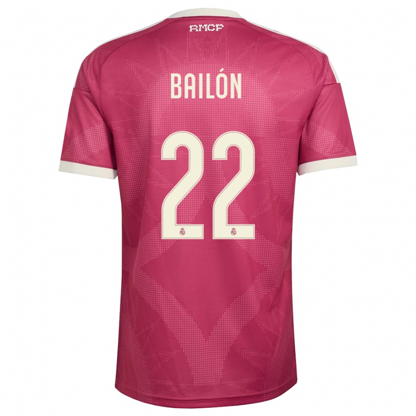 ילדים Javi Bailón #22 אדום סגול חיוור לבן ג'רזי קיט שלישי 2026/27 חולצה קצרה
