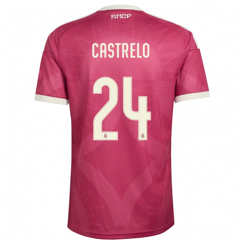 ילדים Gabri Castrelo #24 אדום סגול חיוור לבן ג'רזי קיט שלישי 2026/27 חולצה קצרה