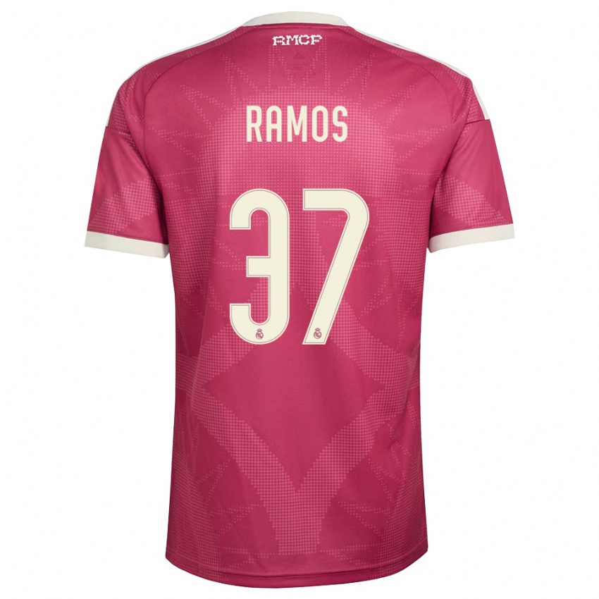 ילדים Yeremaiah Ramos #37 אדום סגול חיוור לבן ג'רזי קיט שלישי 2026/27 חולצה קצרה