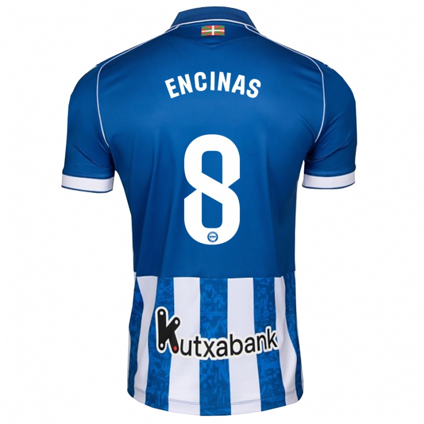 גברים Oihan Encinas #8 לבן כחול שחור ג'רזי ביתית 2026/27 חולצה קצרה
