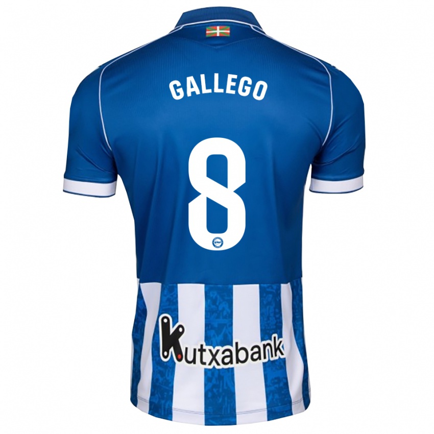 גברים Óscar Gallego #8 לבן כחול שחור ג'רזי ביתית 2026/27 חולצה קצרה
