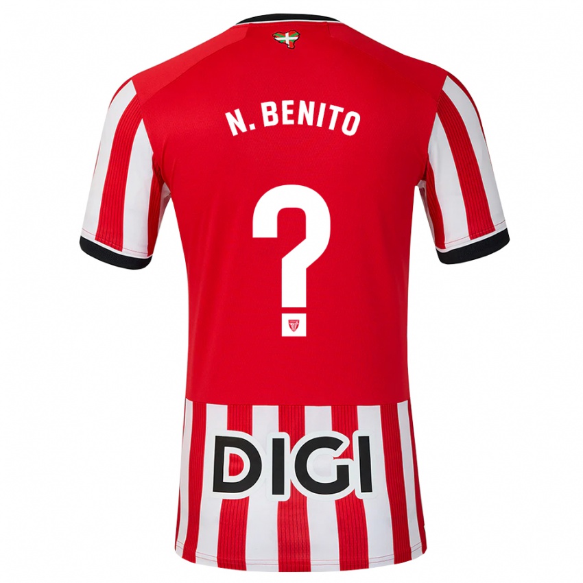 גברים Nerea Benito Zaldibar #0 אדום שחור לבן ג'רזי ביתית 2026/27 חולצה קצרה
