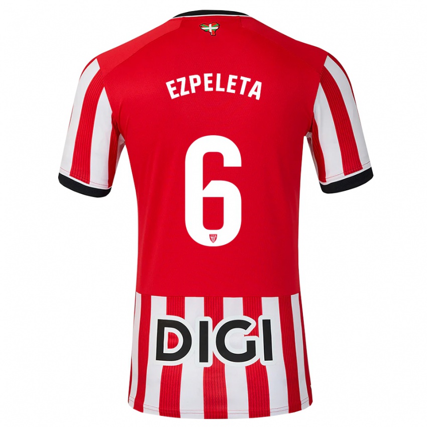 גברים Ander Ezpeleta #6 אדום שחור לבן ג'רזי ביתית 2026/27 חולצה קצרה