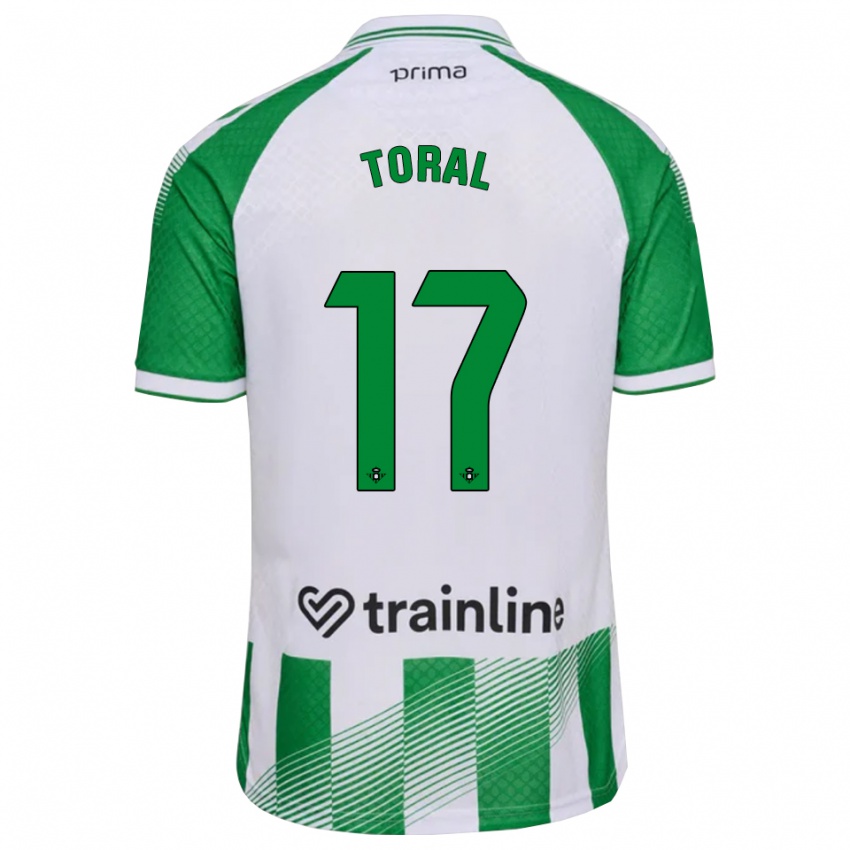 גברים Antonio Toral #17 ירוק בהיר שחור לבן ג'רזי ביתית 2026/27 חולצה קצרה