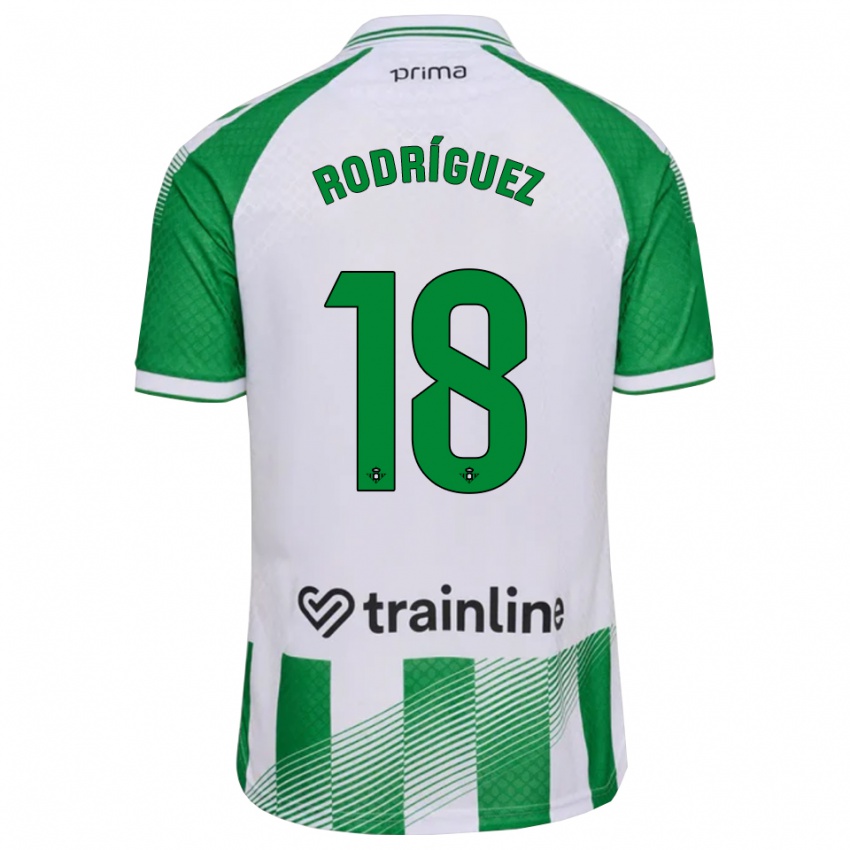 גברים Juan Rodríguez #18 ירוק בהיר שחור לבן ג'רזי ביתית 2026/27 חולצה קצרה