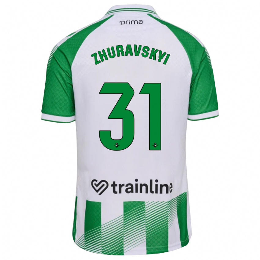 גברים Yan Zhuravskyi #31 ירוק בהיר שחור לבן ג'רזי ביתית 2026/27 חולצה קצרה