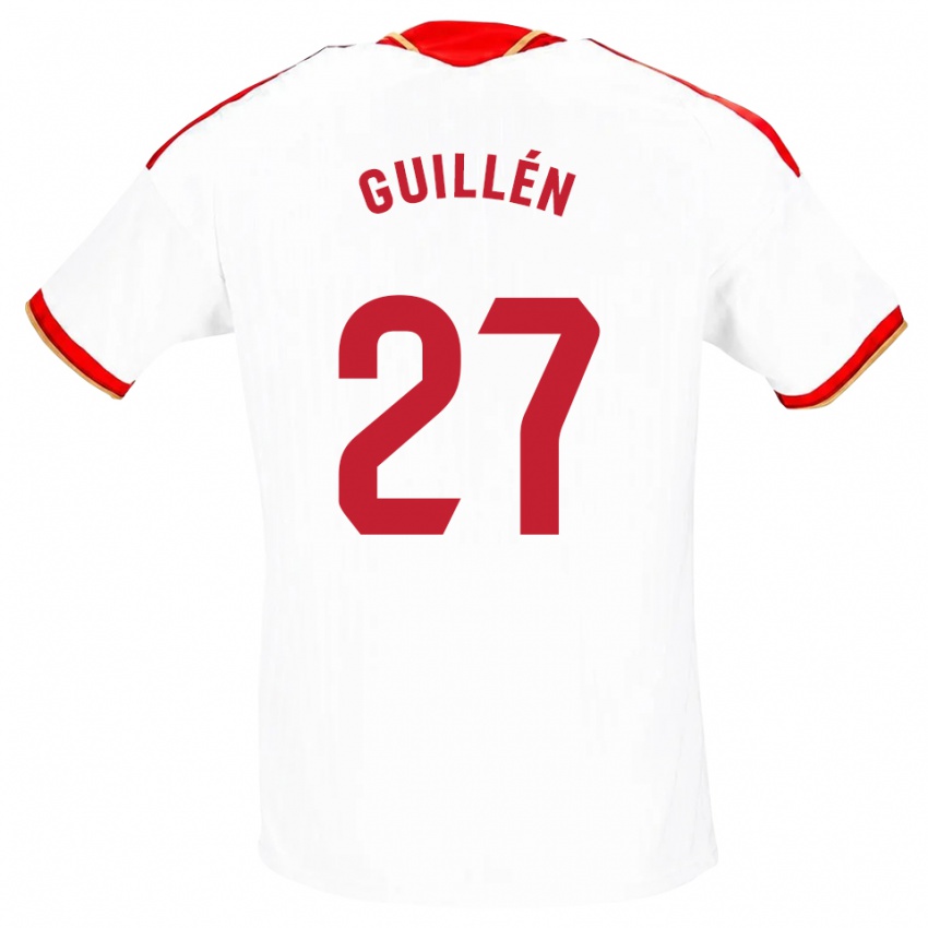 גברים Nico Guillén #27 לבן אדום ג'רזי ביתית 2026/27 חולצה קצרה