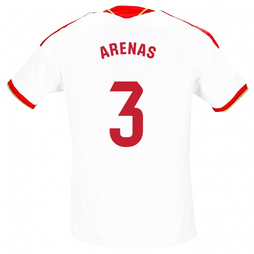 גברים Manu Arenas #3 לבן אדום ג'רזי ביתית 2026/27 חולצה קצרה