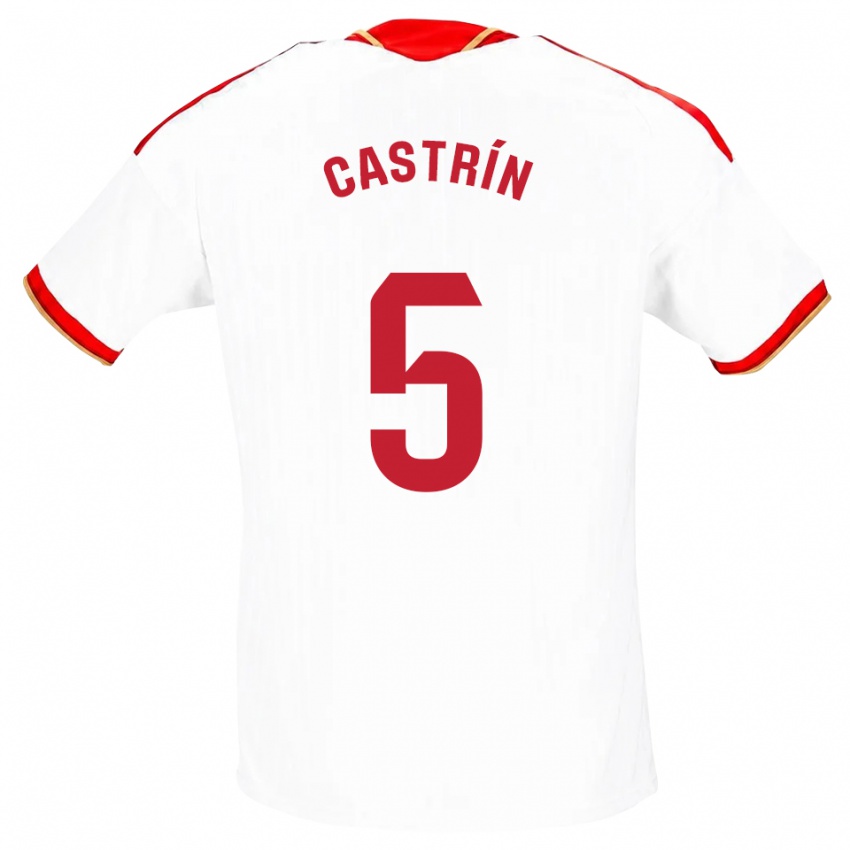גברים Andrés Castrín #5 לבן אדום ג'רזי ביתית 2026/27 חולצה קצרה