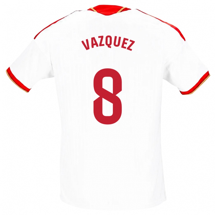 גברים Manolo Vazquez #8 לבן אדום ג'רזי ביתית 2026/27 חולצה קצרה
