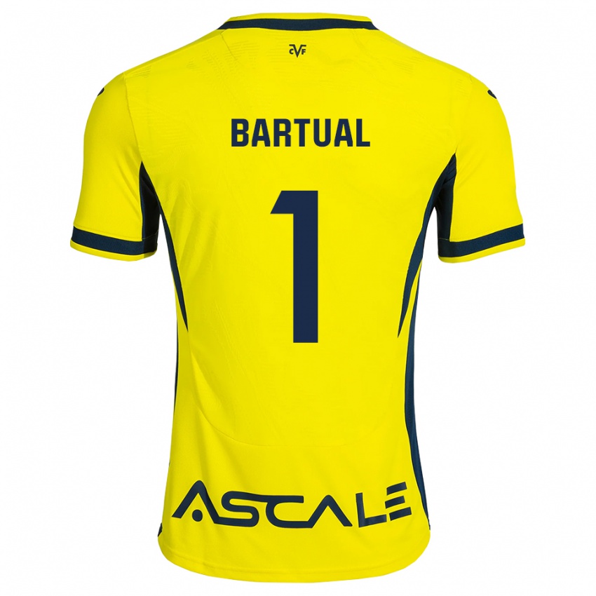 גברים Kike Bartual #1 צהוב שחור אדום ג'רזי ביתית 2026/27 חולצה קצרה