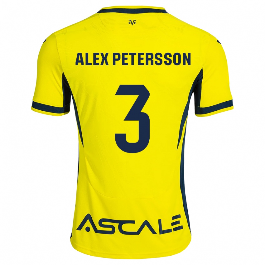 גברים Max Alex Petersson #3 צהוב שחור אדום ג'רזי ביתית 2026/27 חולצה קצרה