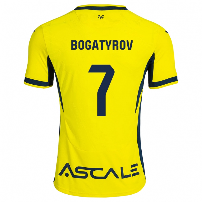 גברים Vladyslav Bogatyrov #7 צהוב שחור אדום ג'רזי ביתית 2026/27 חולצה קצרה
