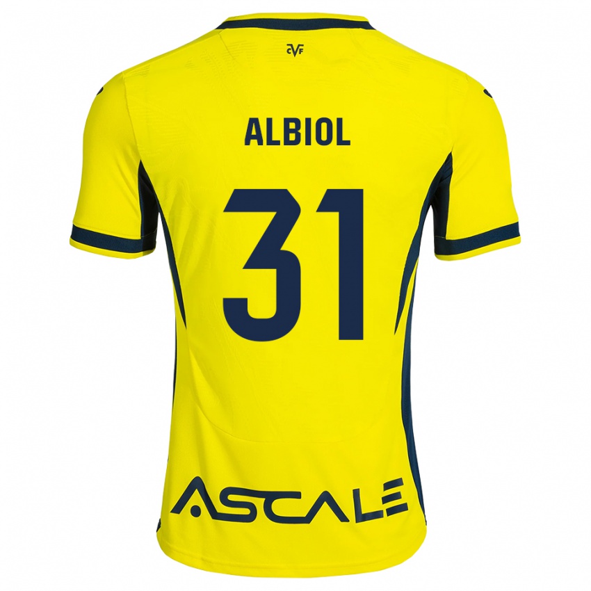 גברים Thiago Albiol #31 צהוב שחור אדום ג'רזי ביתית 2026/27 חולצה קצרה