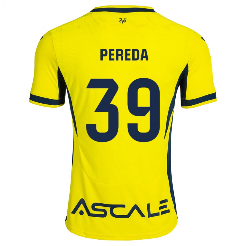 גברים Pablo Pereda #39 צהוב שחור אדום ג'רזי ביתית 2026/27 חולצה קצרה