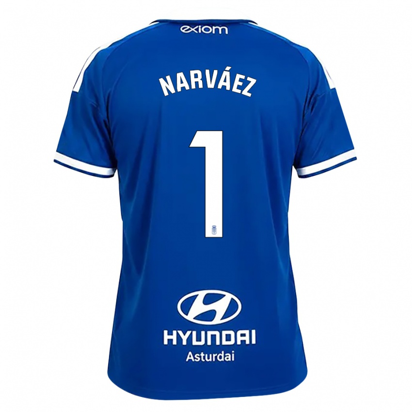 גברים Miguel Narváez #1 כחול בינוני לבן ג'רזי ביתית 2026/27 חולצה קצרה