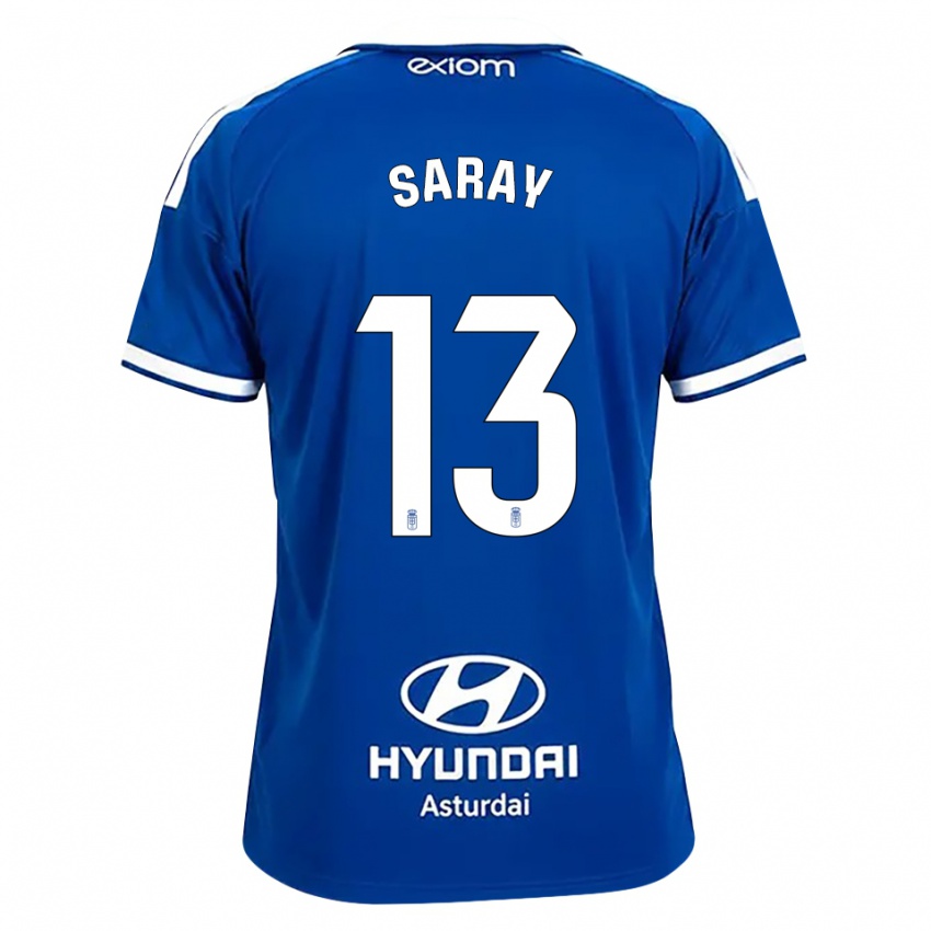 גברים Saray Vázquez Alonso #13 כחול בינוני לבן ג'רזי ביתית 2026/27 חולצה קצרה