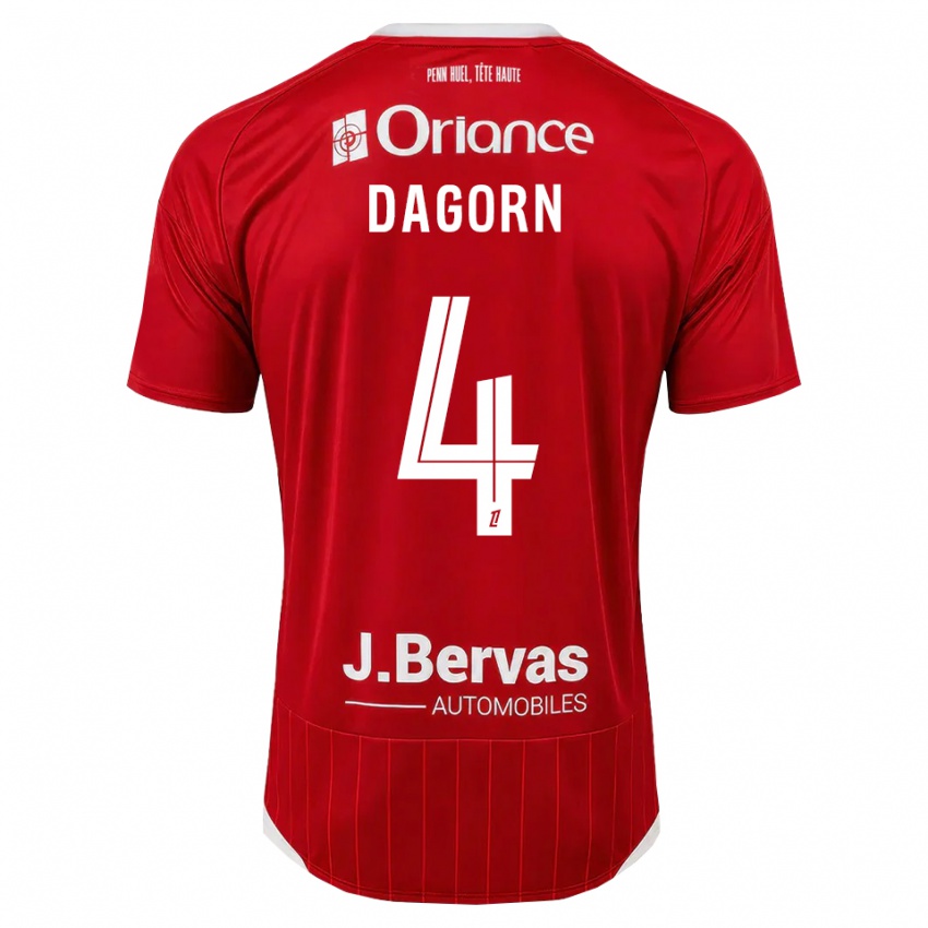 גברים Maxime Dagorn #4 לבן אדום ג'רזי ביתית 2026/27 חולצה קצרה