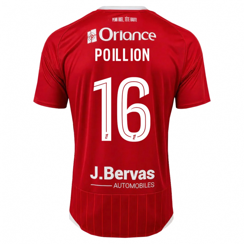 גברים Noé Poillion #16 לבן אדום ג'רזי ביתית 2026/27 חולצה קצרה