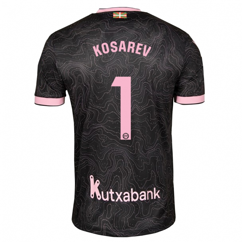 גברים Oleksandr Kosarev #1 שחור ורוד הרחק ג'רזי 2026/27 חולצה קצרה