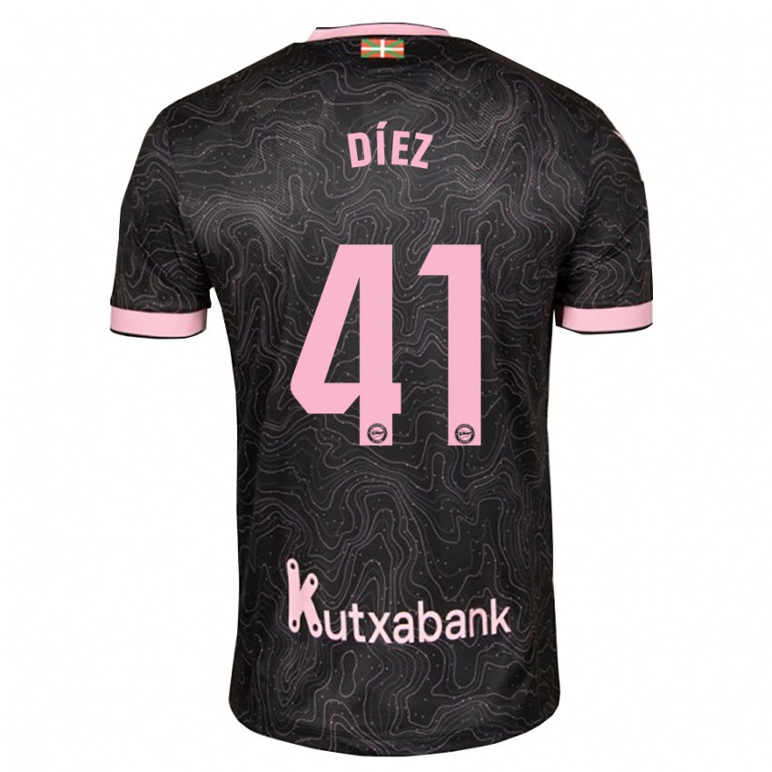 גברים Victor Díez #41 שחור ורוד הרחק ג'רזי 2026/27 חולצה קצרה