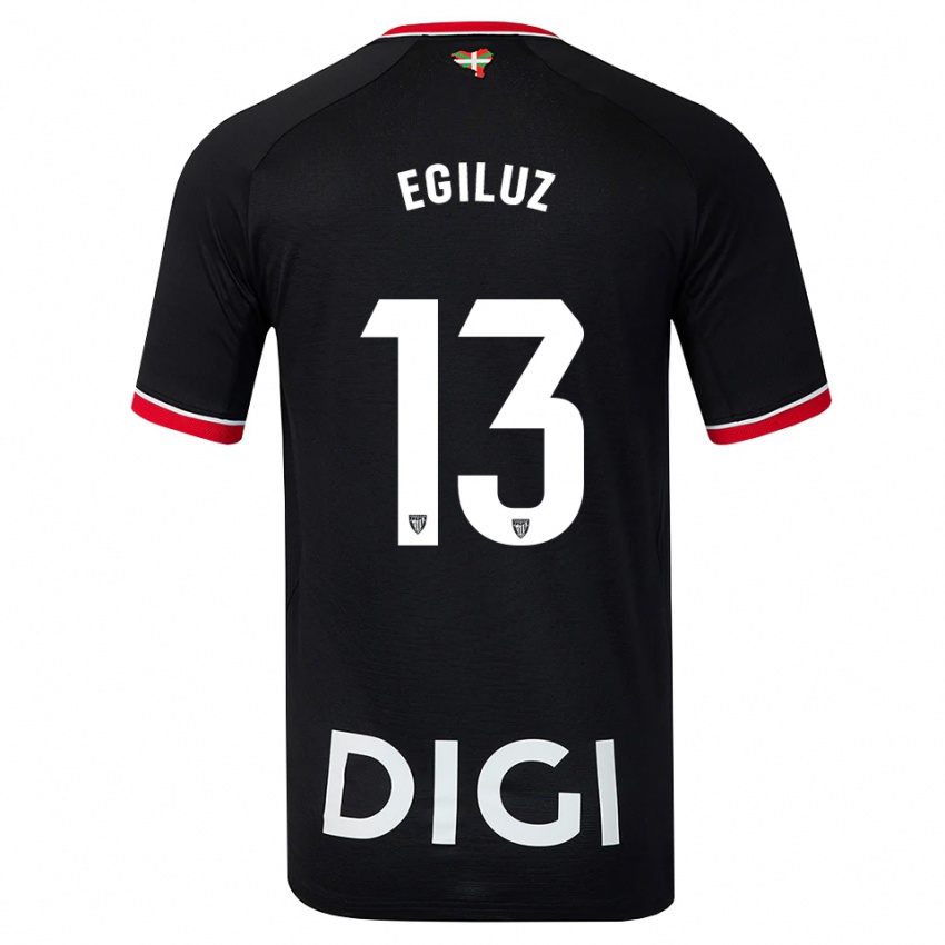גברים Unai Egiluz #13 שחור לבן אדום הרחק ג'רזי 2026/27 חולצה קצרה