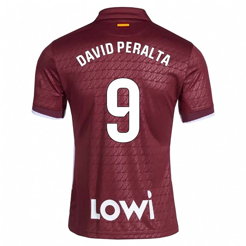 גברים Juan David Peralta #9 אדום כהה לבן הרחק ג'רזי 2026/27 חולצה קצרה