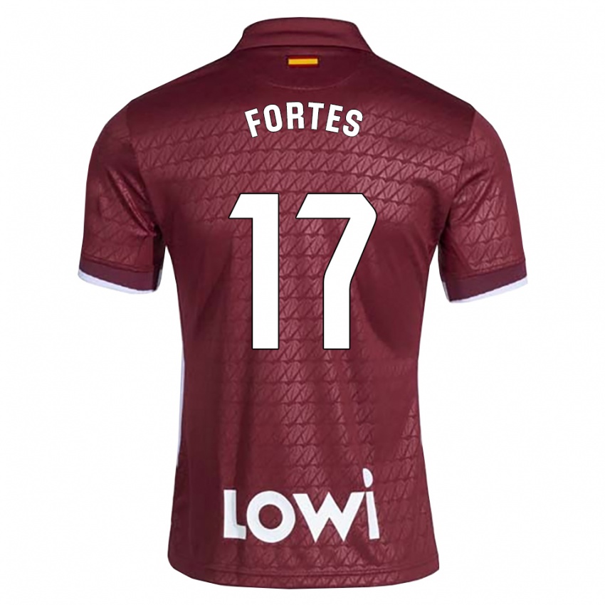 גברים Joel Fortes #17 אדום כהה לבן הרחק ג'רזי 2026/27 חולצה קצרה