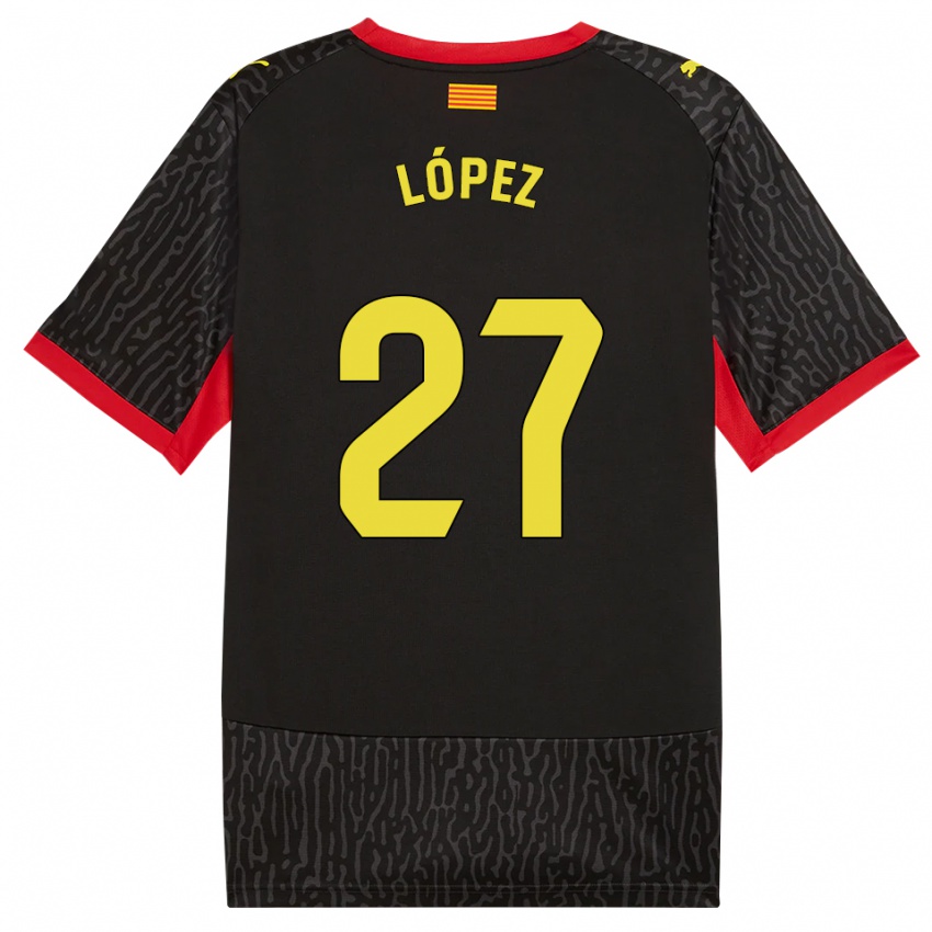 גברים Toni López #27 שחור צהוב אדום הרחק ג'רזי 2026/27 חולצה קצרה