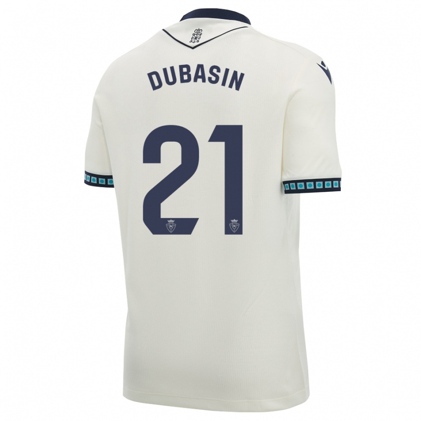 גברים Jonathan Dubasin #21 לבן שחור כחול שמיים בהיר הרחק ג'רזי 2026/27 חולצה קצרה