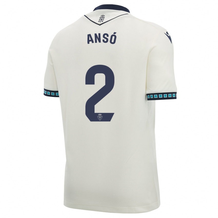 גברים Mikel Ansó #2 לבן שחור כחול שמיים בהיר הרחק ג'רזי 2026/27 חולצה קצרה