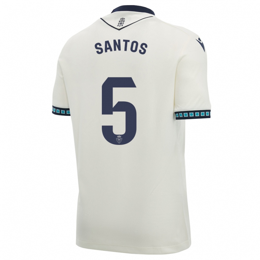 גברים Unai Santos #5 לבן שחור כחול שמיים בהיר הרחק ג'רזי 2026/27 חולצה קצרה