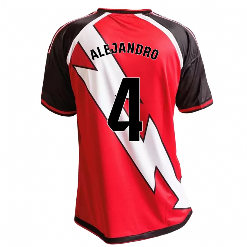גברים Alejandro López #4 לבן אדום שחור הרחק ג'רזי 2026/27 חולצה קצרה