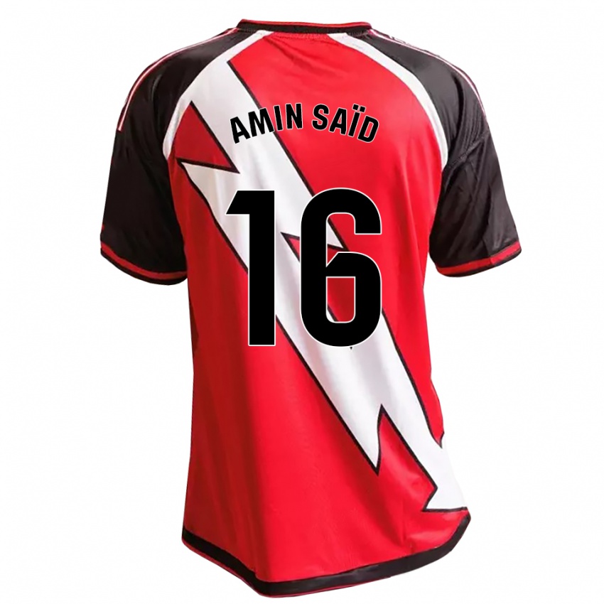 גברים El Amin Saïd #16 לבן אדום שחור הרחק ג'רזי 2026/27 חולצה קצרה