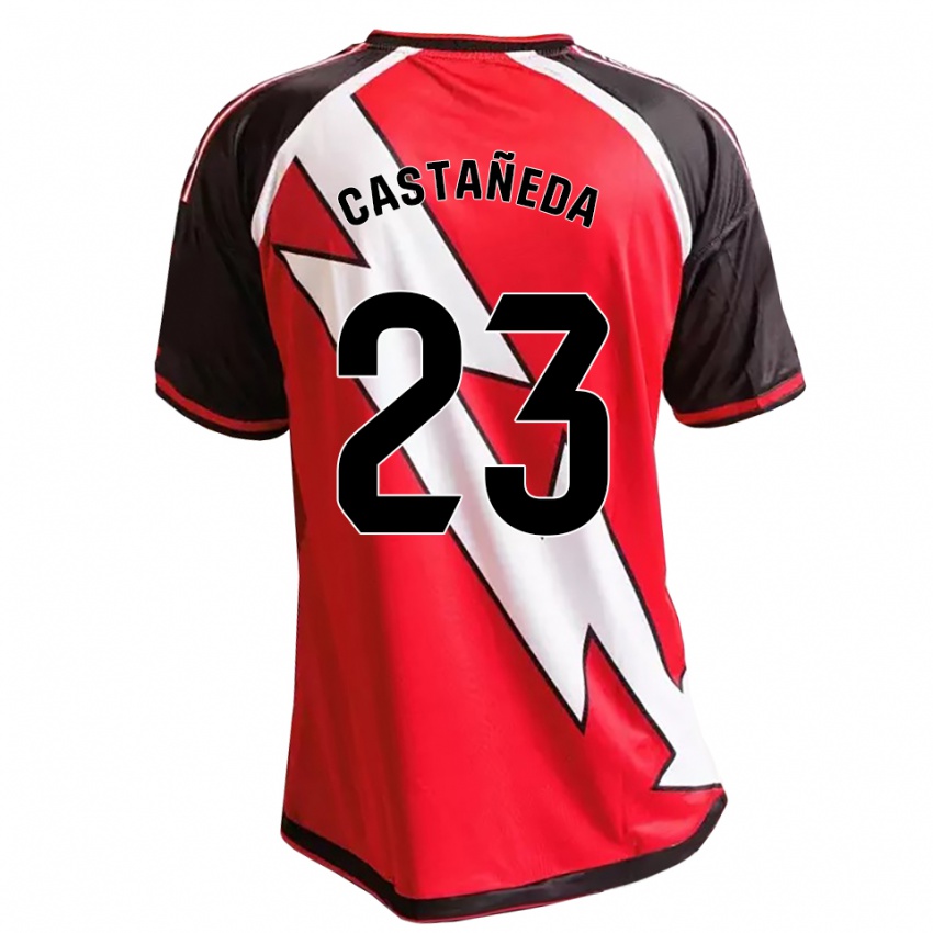 גברים Ana Sofía Castañeda Giraldo #23 לבן אדום שחור הרחק ג'רזי 2026/27 חולצה קצרה