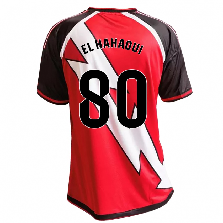 גברים Ayman El Hahaoui #80 לבן אדום שחור הרחק ג'רזי 2026/27 חולצה קצרה