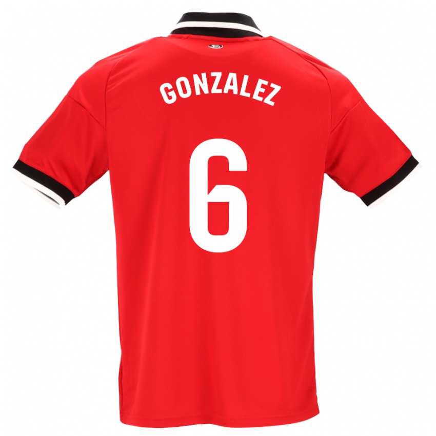 גברים Pamela González #6 לבן אדום שחור הרחק ג'רזי 2026/27 חולצה קצרה