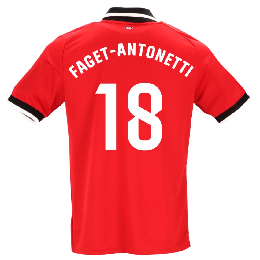 גברים Roméo Faget-Antonetti #18 לבן אדום שחור הרחק ג'רזי 2026/27 חולצה קצרה